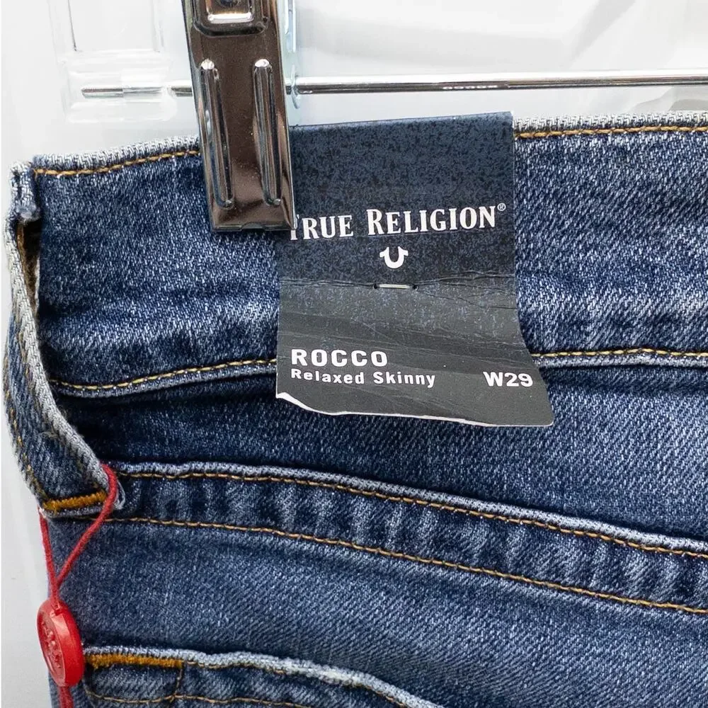 True Religion Rocco Relaxed Skinny Men's 29 Liquid Indigo No Flap NWT